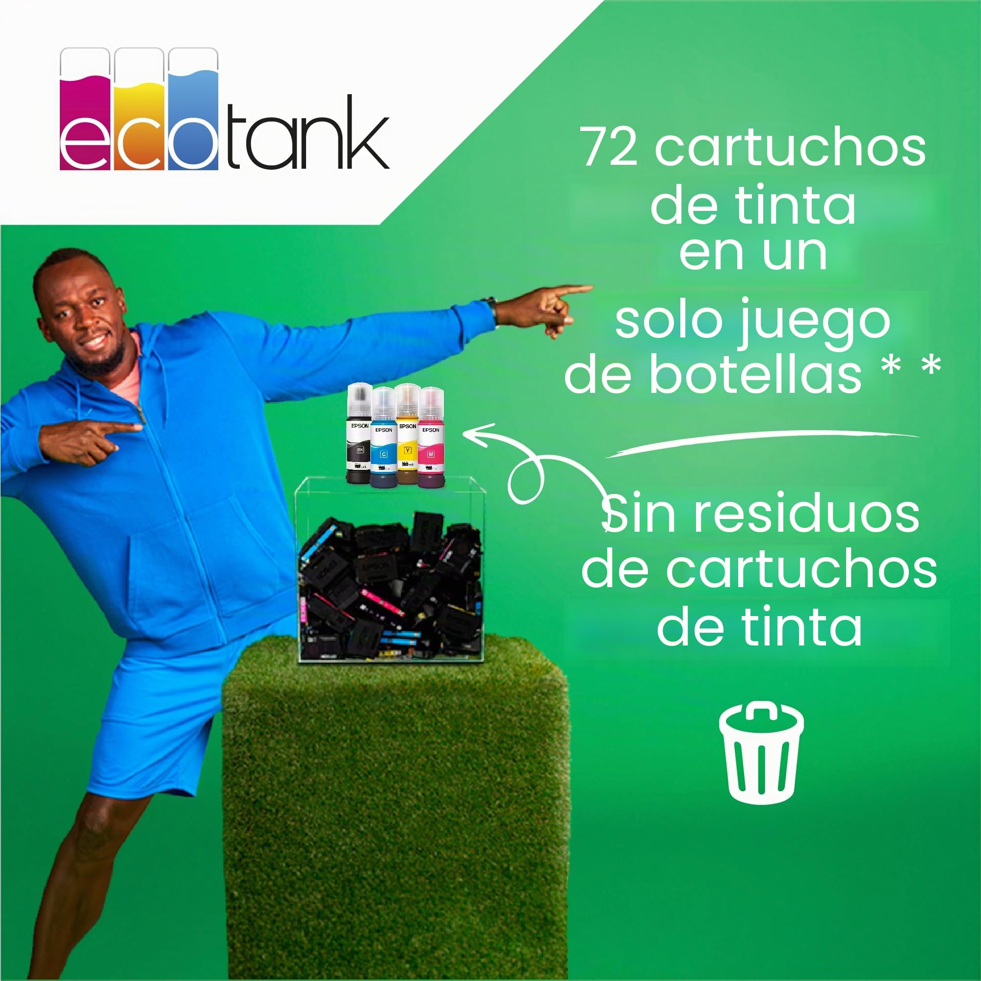 EcoTank ET-2876 - Impresora de Tinta multifunción Wi-Fi A4 con un Stock de Tinta Incluido de hasta 3 años