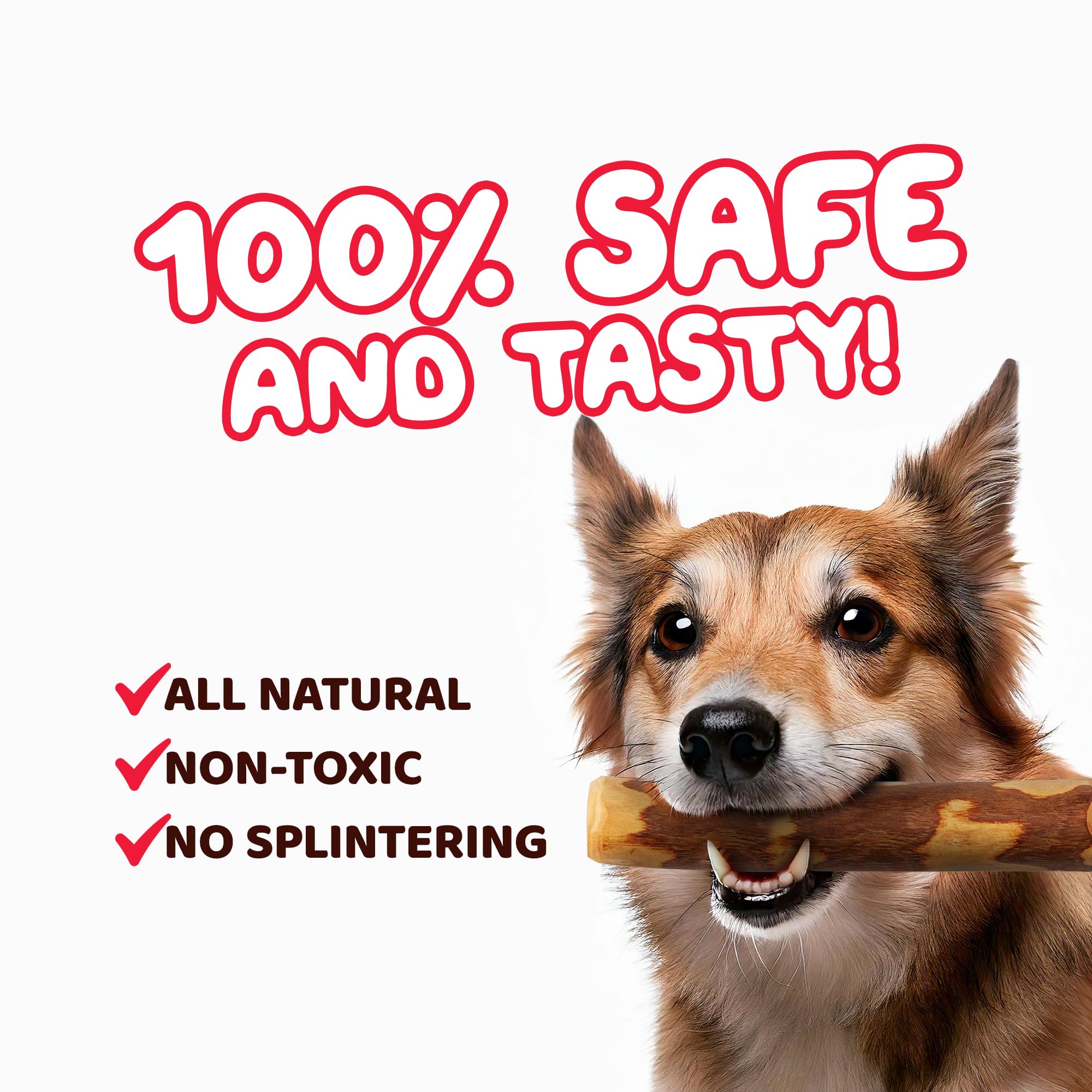 Little Loyals 100% naturalne drewno oliwkowe premium do żucia, zabawki do żucia dla szczeniąt do ząbkowania, zabawki do żucia dla psów, zabawki dla agresywnych żucia|zabawki dla szczeniąt | wytrzymałe