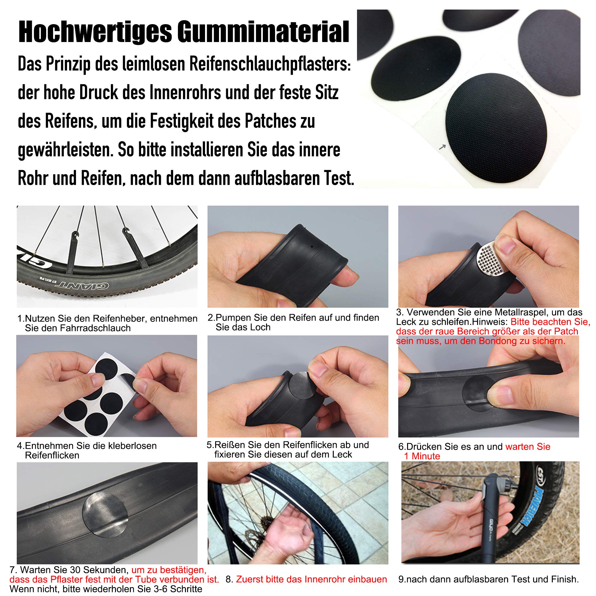 DAWAY B32 Fahrrad Reparaturset - 16-in-1 Multitool, Selbstklebende Flicken, Reifenheber & Tragbare Werkzeugtasche