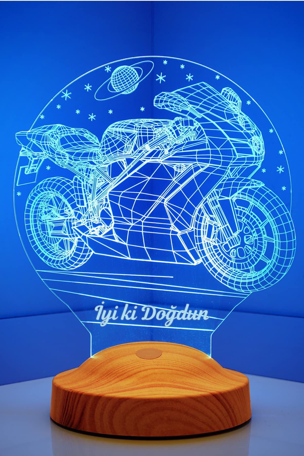 Racing Motosiklet Motor Hayranlarına Hediye 3D Led Lamba, Erkeğe Hediye, Motor GP Kişiye Özel 3 Boyutlu Lamba