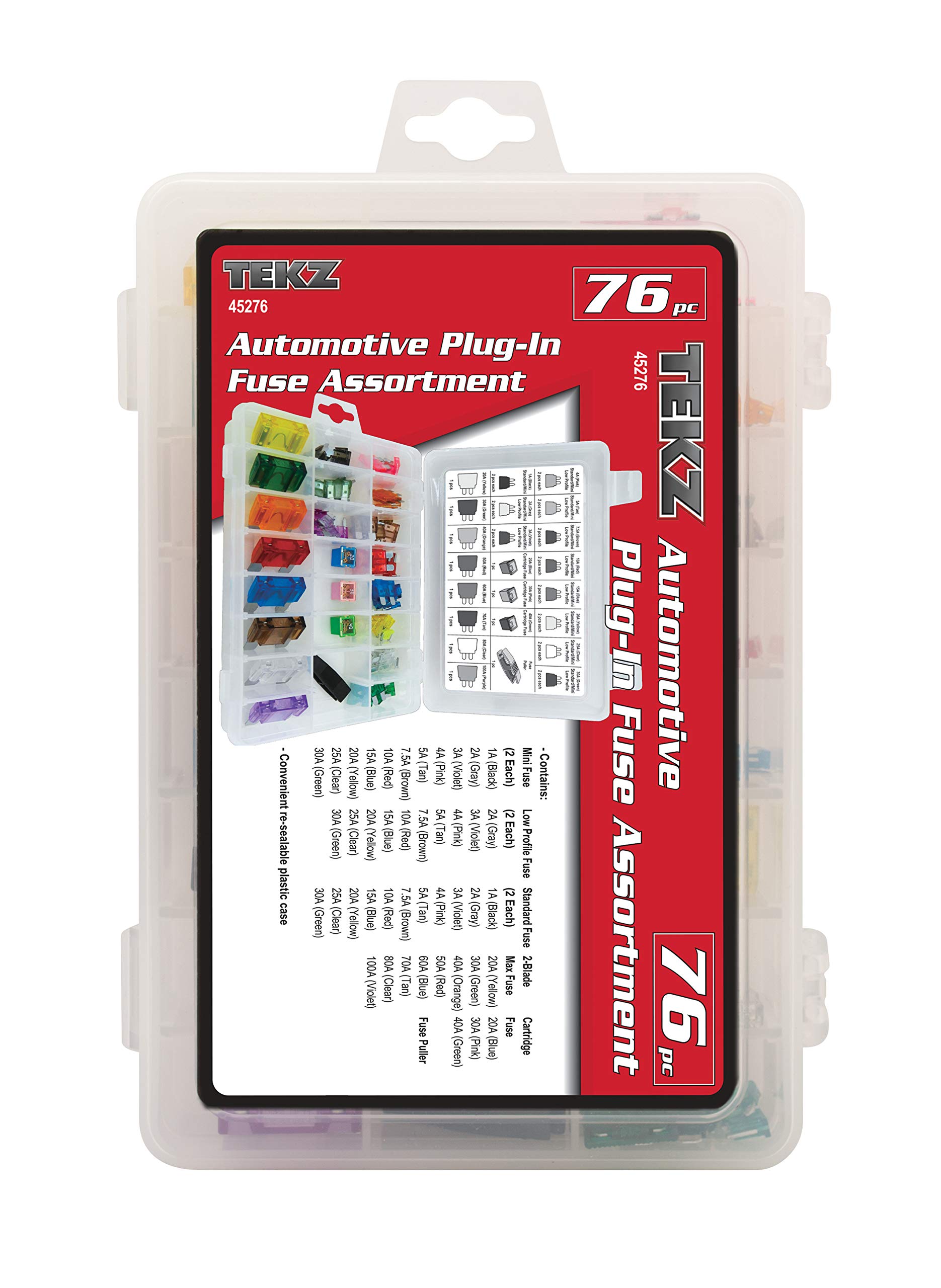 Amazon.com: Tekz 45276 76-Piece Automotive Car Truck Plug-in Fuse