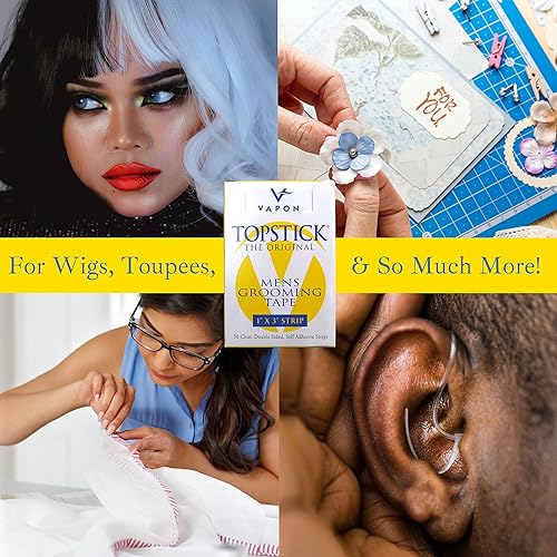 Miniatura 4 de Vapon Topstick - La cinta original de aseo para hombre - Cinta autoadhesiva transparente de doble cara para toupee y peluca adhesivo - 50 unidades