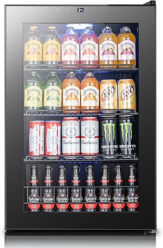 Refrigerador de bebidas, refrigerador de bebidas de 48 botellas con puerta de vidrio para cerveza de soda o vino, enfriador de bebidas con control