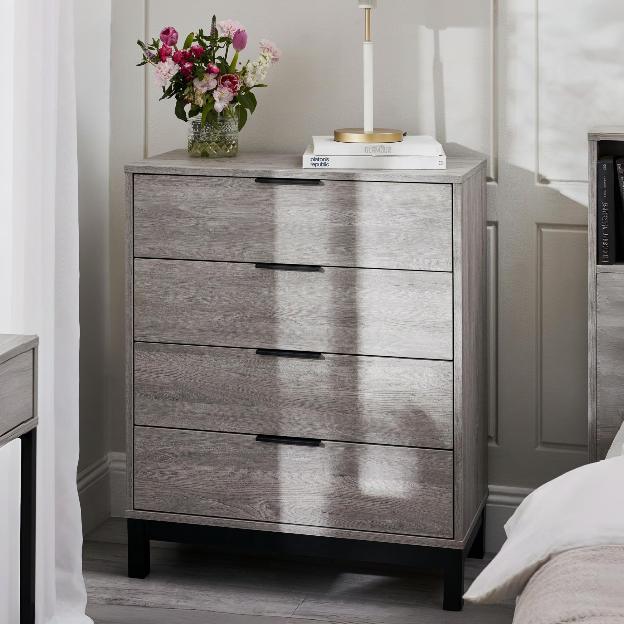 Julian Bowen Bali 4 Drawer Chest - Grey Oak
