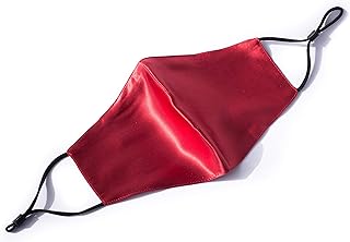 HABAC STUDIO - 100% Mulberry Silk Face Mask, Face Masks Washable UK, Reusable Face Mask, Mens Face Mask, Silk Mask, Masks for Women, 4 Layers Pocket Filter 3x FREE PM 2.5 Filters RED