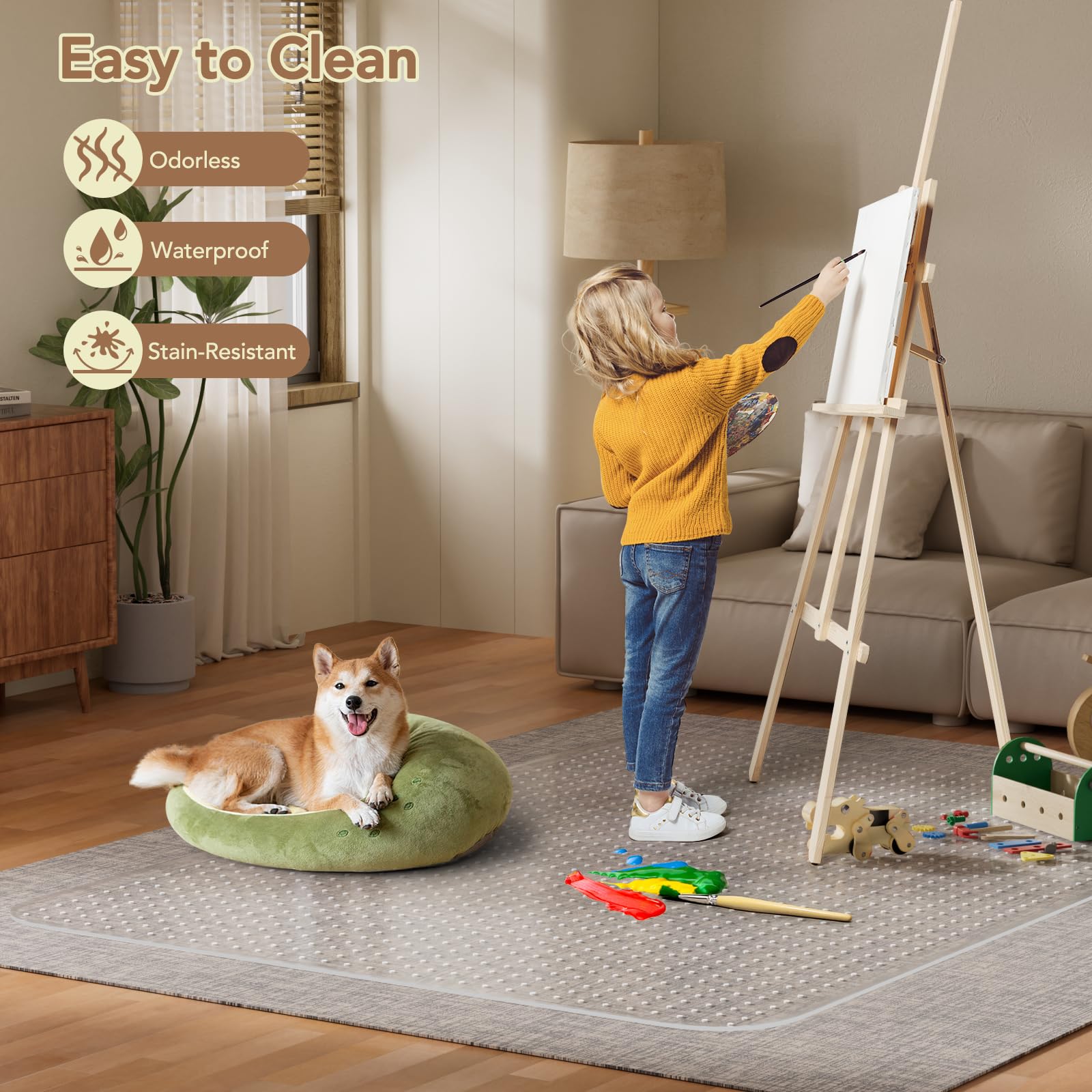 Office Chair Mat for Low Pile Carpet with Lip 48 x 60 Clear Plastic Floor Protector Heavy Duty — view 5