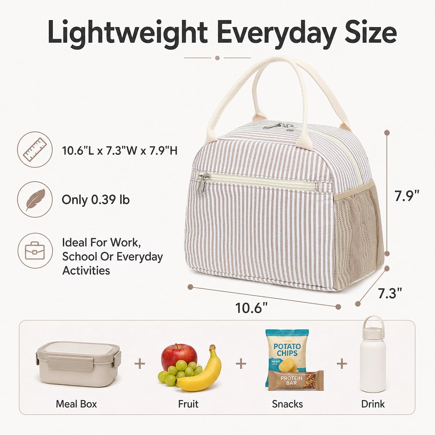 LEDAOU Lunch Box for Women, Insulated Reusable Lunch Bag, Cooler Tote for Work, School, College, Travel, Picnic, Everyday Use image 5