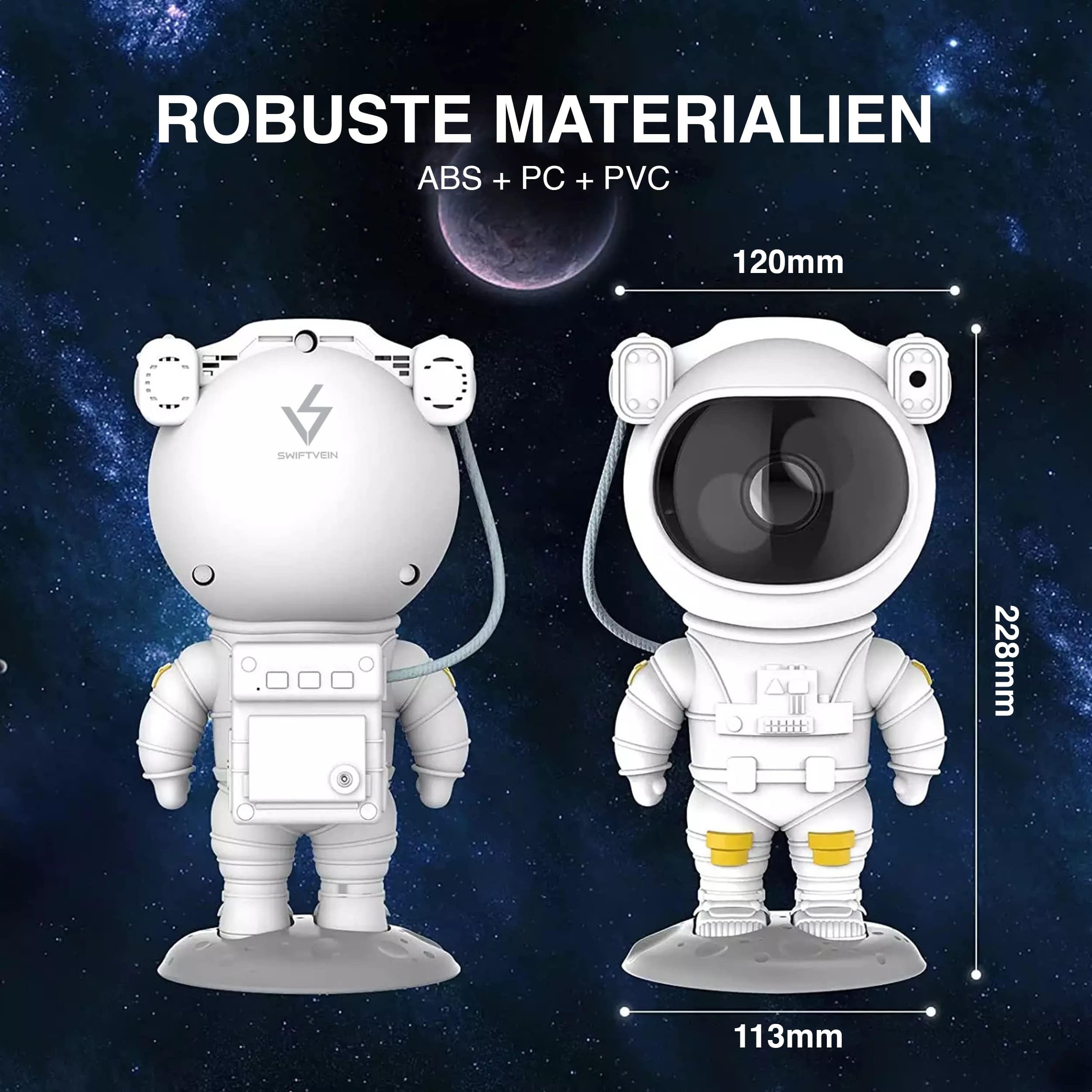 SWIFTVEIN LED Starry Sky Projector Astronaut, Luz de la Galaxia con Control Remoto y Temporizador, Proyector de Estrellas para Niños y Adultos, Smart Star Projector White, Starlight Projector