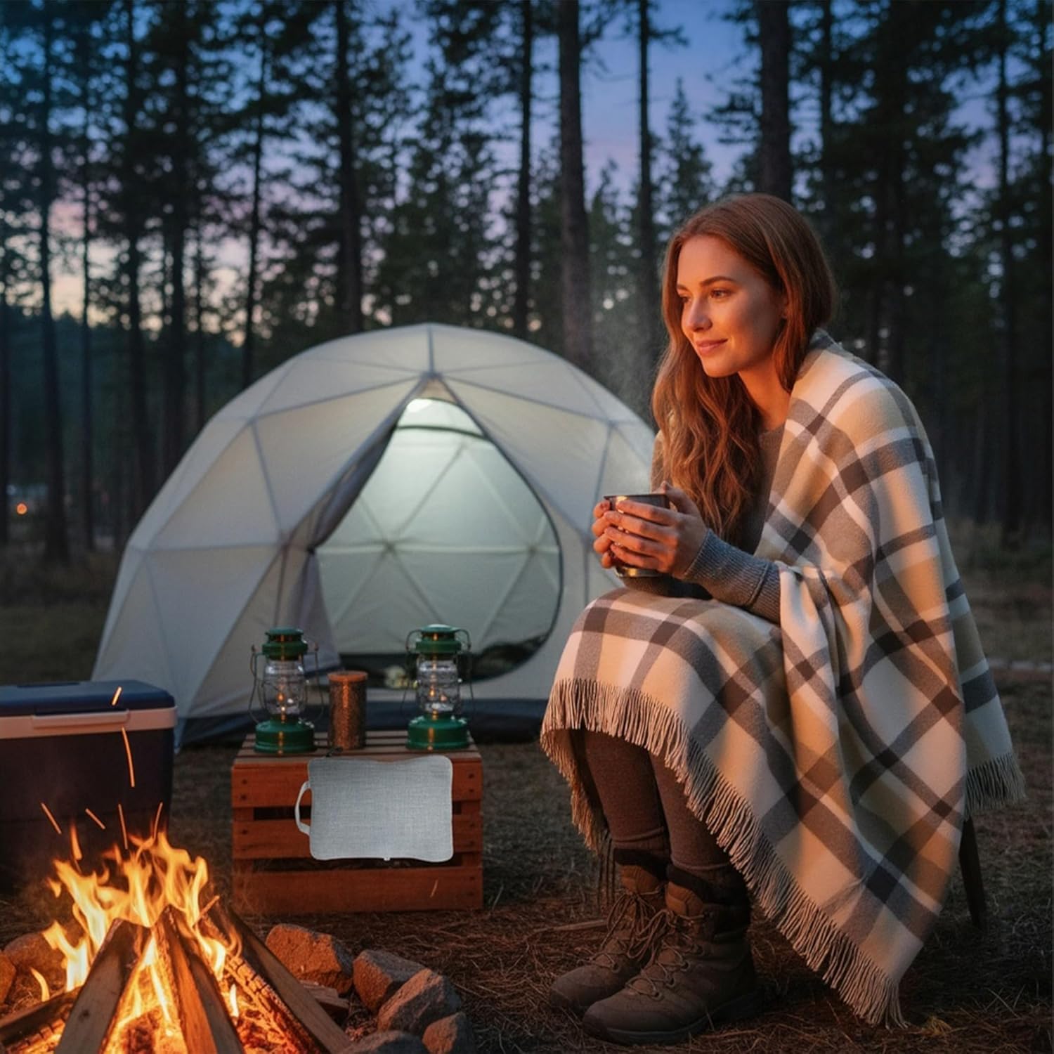 Wool Throw Blanket 55x83 Inch Plaid Tartan Blankets Camping Throws Couch Throws Blankets for Travel 1.5lb - Image 5