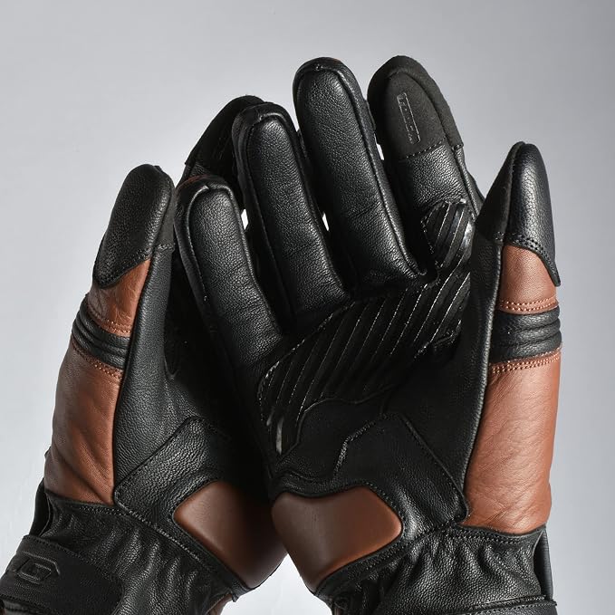 Guantes de cuero para moto J.A.G. con protección de nudillos miniatura 6