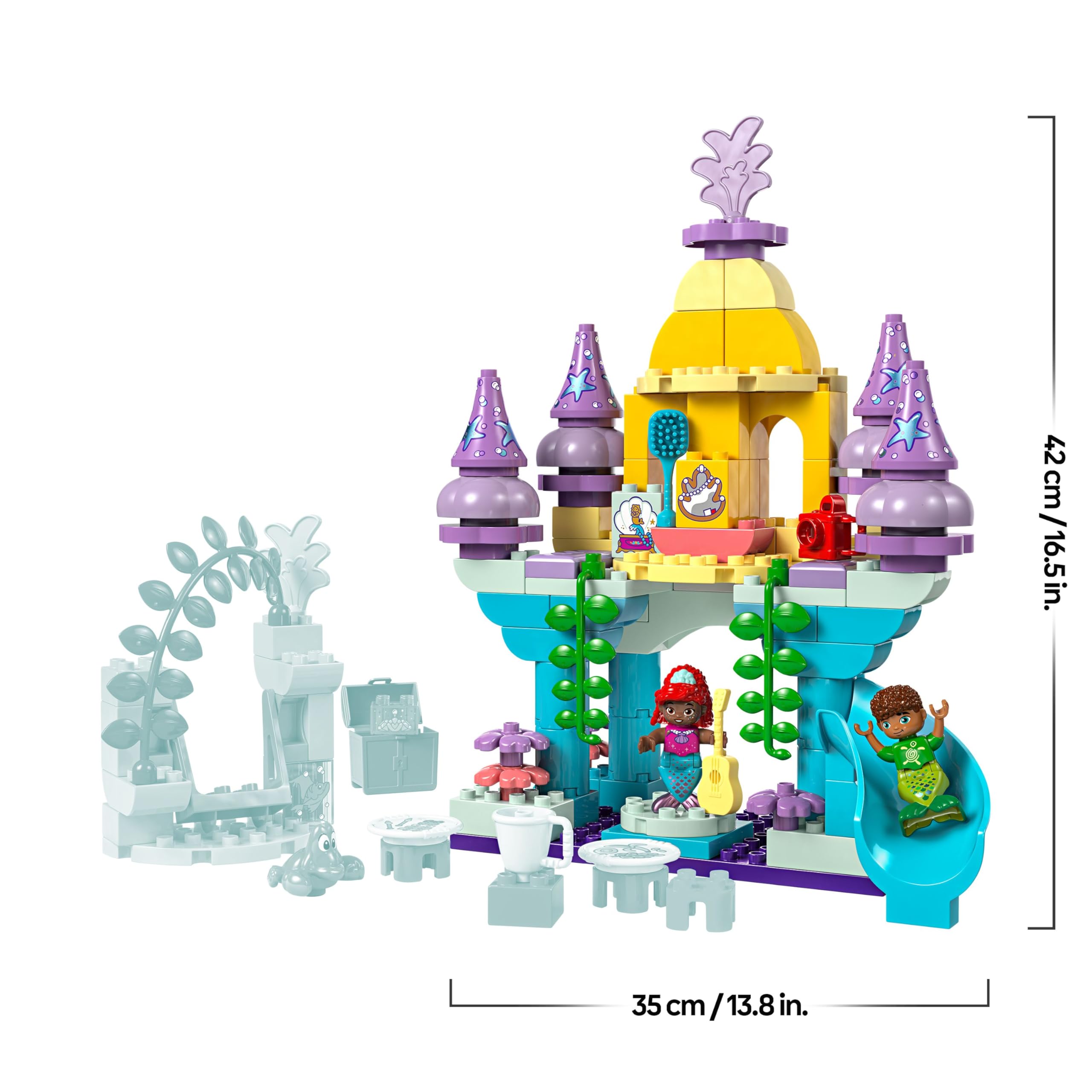 LEGO Duplo Disney Palacio Submarino Mágico de Ariel - Castillo de la Sirenita de Juguete para Niñas y Niños de 2+ Años - Juego Educativo para Aprender con 3 Figuras - Regalo de Cumpleaños 10435