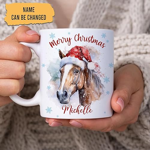 Vista 76 de Hyturtle Regalos personalizados para amantes de las ardillas, con sombrero de Papá Noel, taza de café de cerámica con nombre personalizado, taza