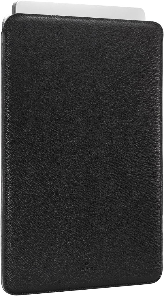 Comfyable Laptop Sleeve 13 Inch Precisely Compatible with MacBook Air M5 2026 & MacBook Pro/Neo A18, Faux Leather Cover Case, Black