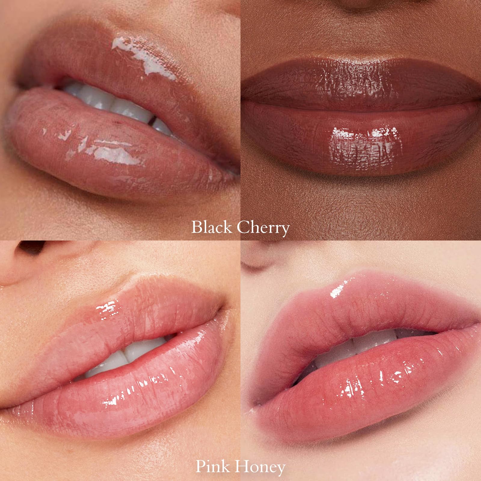 LYBHDAFA 2PCS Black Sheer Tinted Lip Balm - Hydrating Honey Almost Lipstick for All Skin Tones, Moisturizing Nourishing Formula with Natural Black Cherry Tint, Ultra-Glossy Finish & Daily Lip Care