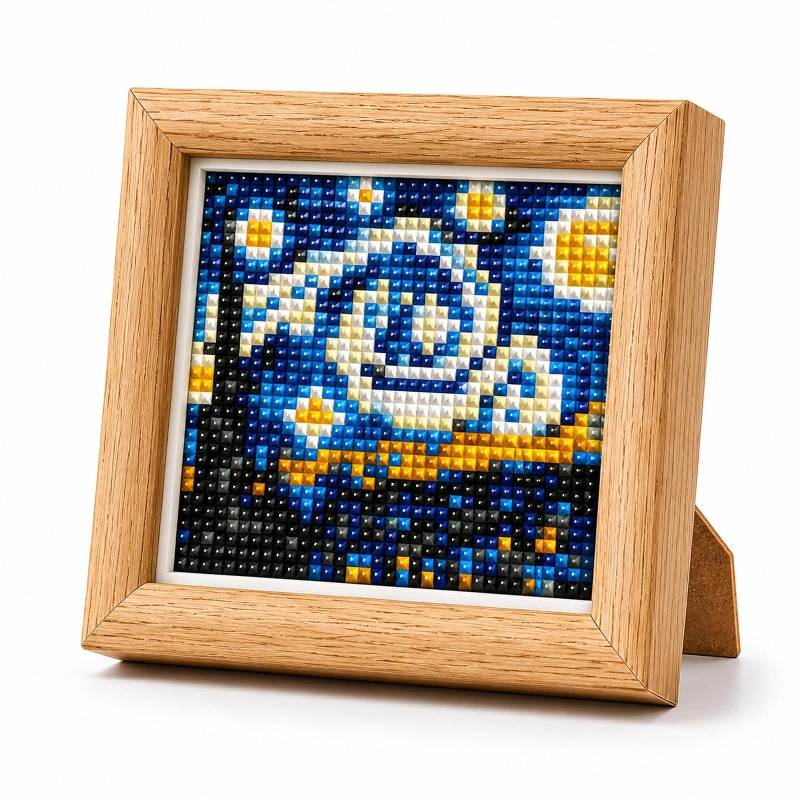 JATOK Diamond Art with Frame, Starry Night Square Drill Diamond Painting Kit for Adults, 4x4 Inch Gem Art Craft for Beginners, DIY Wall Decor & Gift Idea