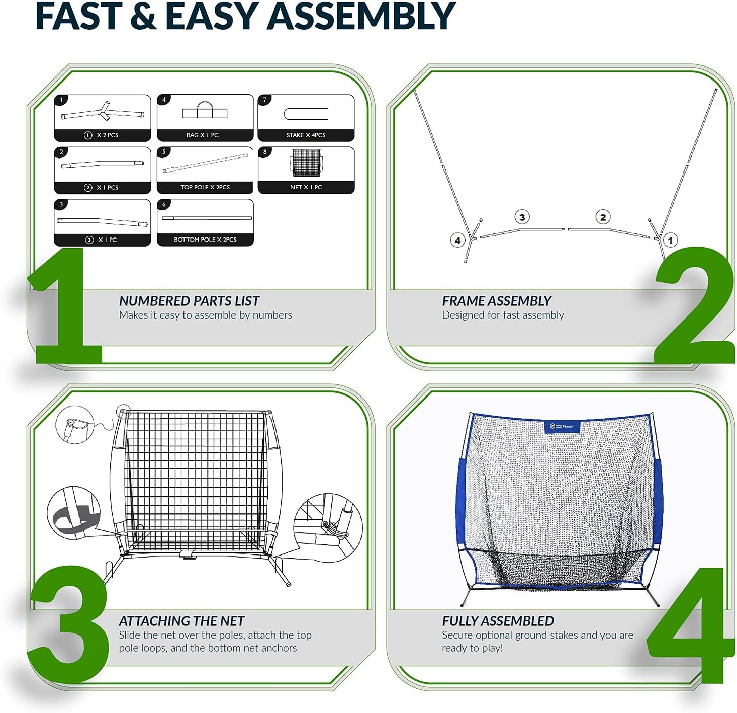 Golf Practice Hitting Net, Indoor Garage or Outdoor Backyard Driving Heavy Duty Mesh Netting for Home Real Pro Golfing Swing Chipping Train, Easy Setup Stable Frame, Portable Golfer Carry Bag