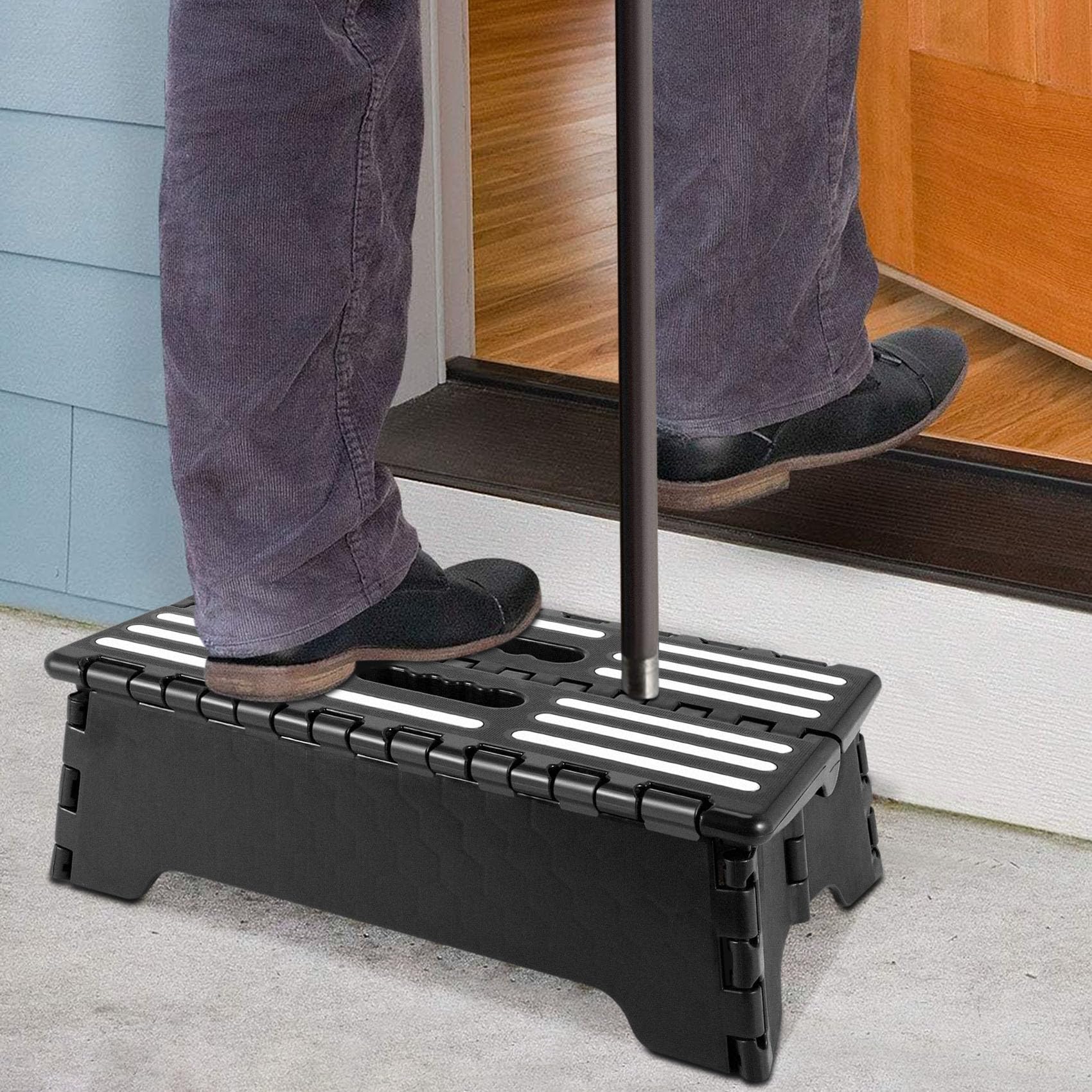 Sdrucciolevole Livello Compatto Pieghevole Piatto Sgabello Portatile Leggero Potenza Pieghevole Sedia