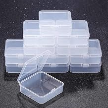 12 Pack Clear Plastic Beads Storage Containers Box Drawer Organizers with lid for Items,Earplugs,Pills Tiny Bead Jewelry Findings (2.9 x 2.9 x 1 Inch)