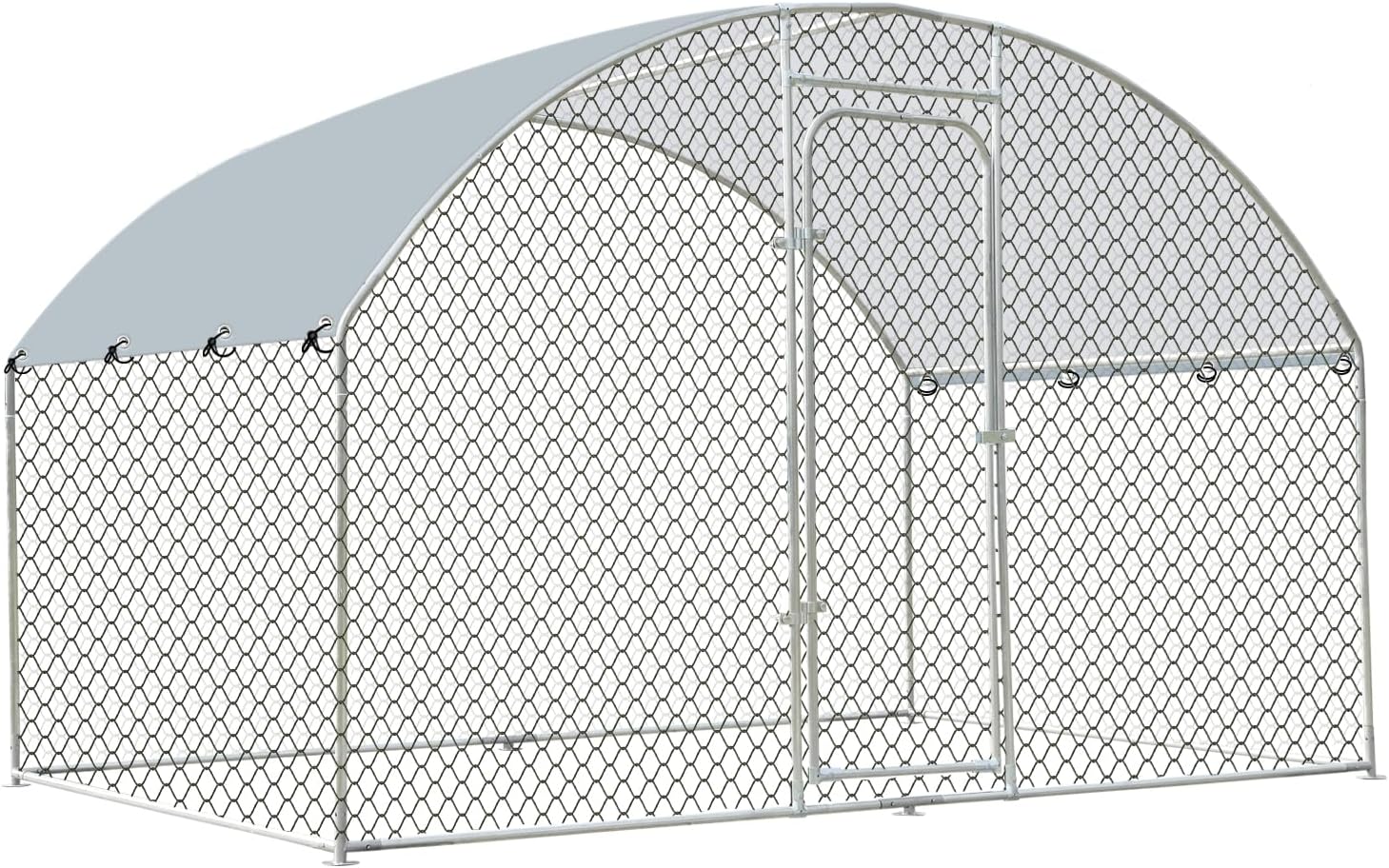 Chicken Coop Large Metal Chicken Run for 6/10 Chickens Poultry Cage with Waterproof Cover for Duck Walk-in Chicken Pen for Yard 9.8'W x 4.9'L x 6.4'H