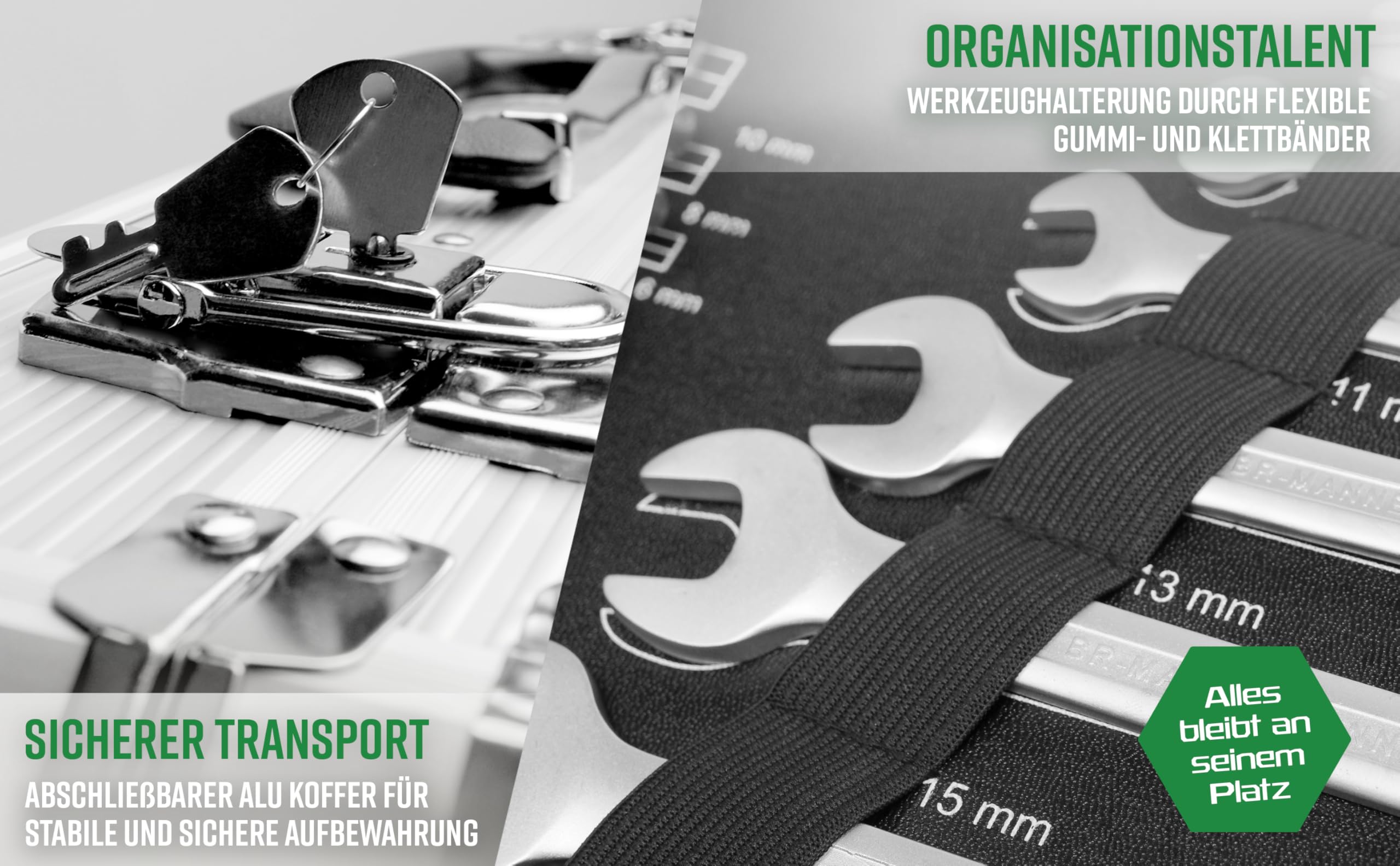 Mannesmann M29075, Maletín de herramientas de aluminio, Equipado, Juego de 108 Piezas