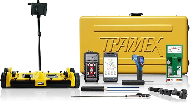 Tramex Roofing Master Kit RMK | Dec Scanner, Roof & Wall Scanner RWS, Moisture Meter CMEX5, Infrared Thermometer, Electrode & Probe with Case | Non-Destructive Flat Roof Survey & Leak Detection