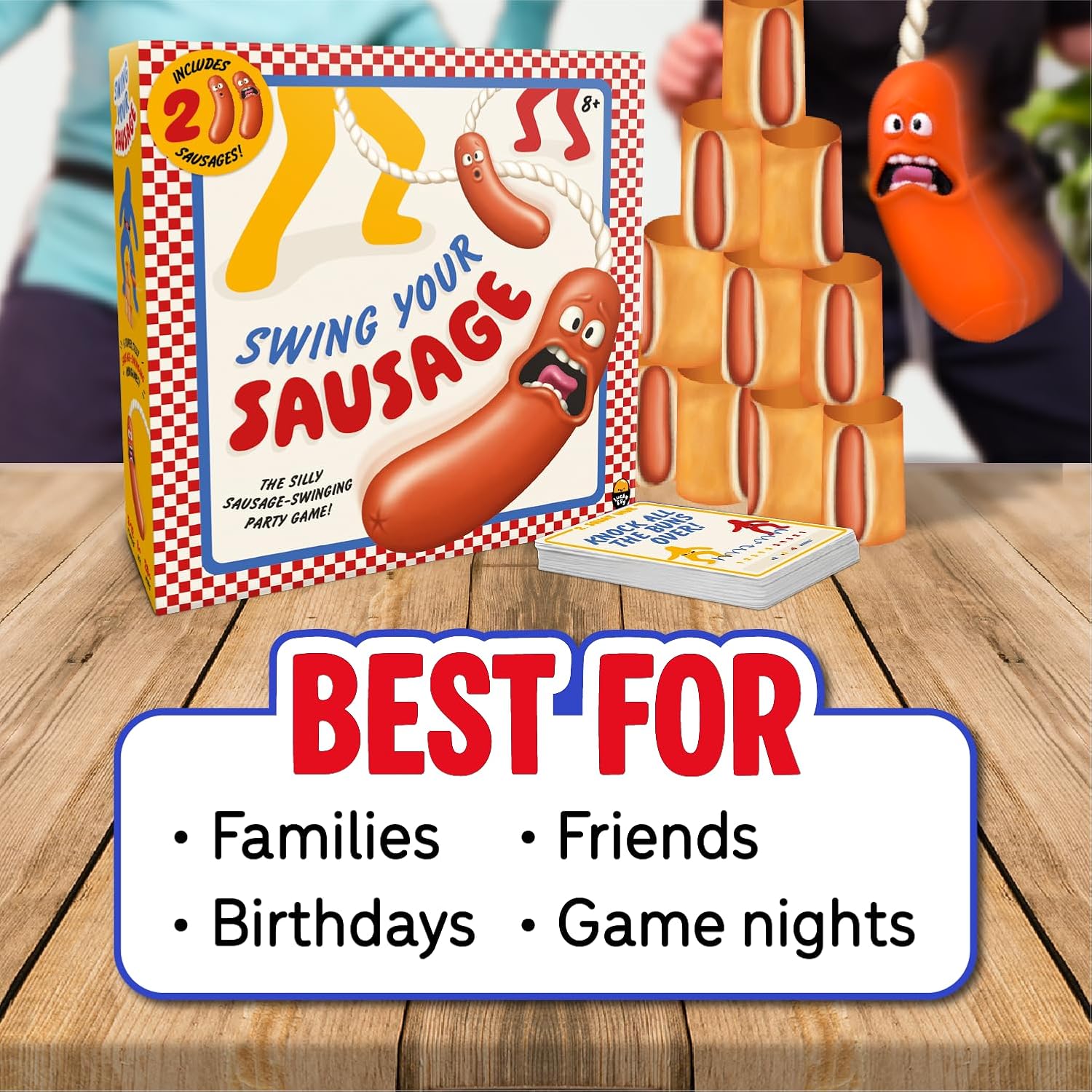 Lucky Egg Swing Your Sausage - Hilarious Family Party Game - Indoor Games for Adults and Kids - Perfect for Family Gatherings, Birthdays, and Bachelorette Party Games for Adults Game Night