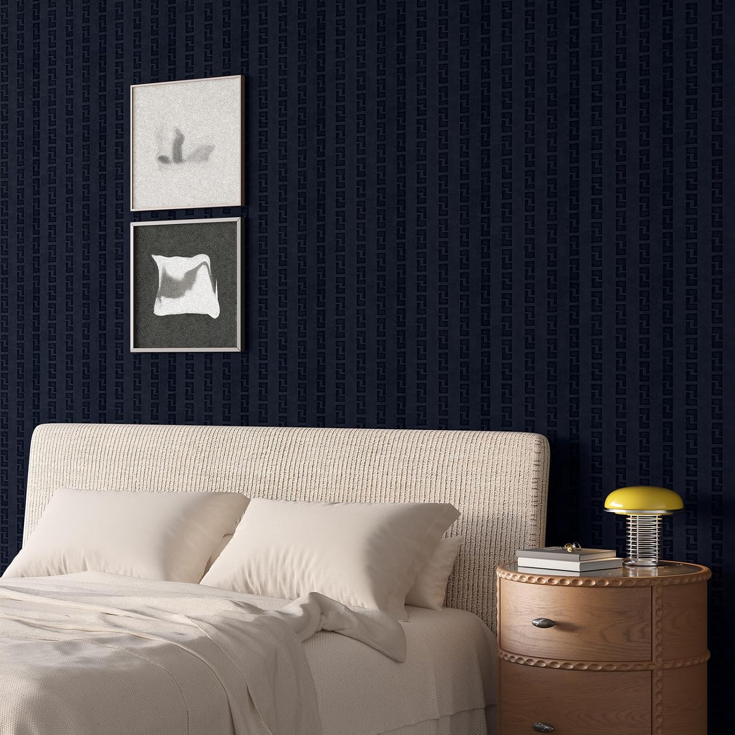 Navy Black Felt Drawer Liner Velvet Peel and Stick Wallpaper Self Adhesive Velvet Flocking Liner for Jewelry Dresser Shelf Lining 15.7"x160" Geometric Striped Wallpaper Fabric Felt Sheets