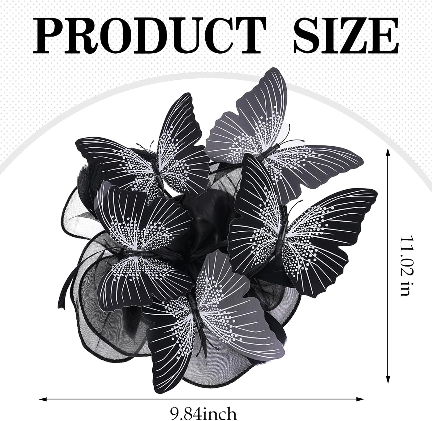 Butterfly Organza Fascinators Hats - Monarch Butterfly Tea Party Hat with Hairpin, 2025 Derby Headwear - Image 4