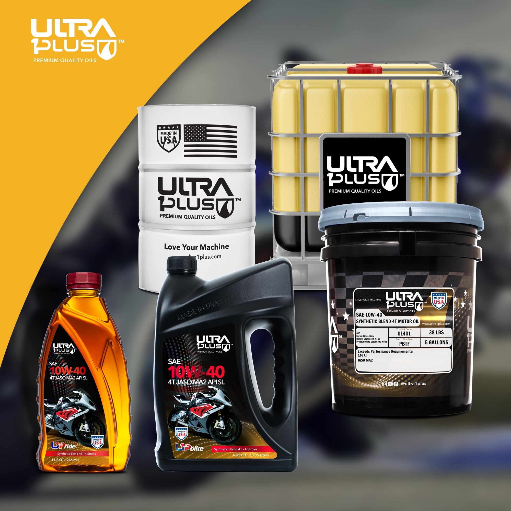 4T 10W-40 - Aceite sintético para motocicleta JASO MA2 API SL 1 galón | Máxima protección del motor, cambio suave y rendimiento superior de embrague húmedo para cada viaje de 4 tiempos