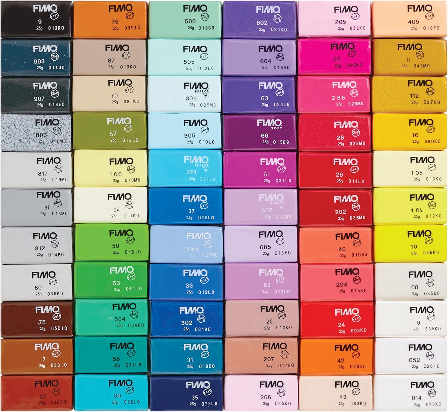 STAEDTLER FIMO Soft Polymer Clay - Oven Bake Clay for Jewelry, Sculpting, Crafting, 66 Pieces, Assorted Colors, 8023 C66-1