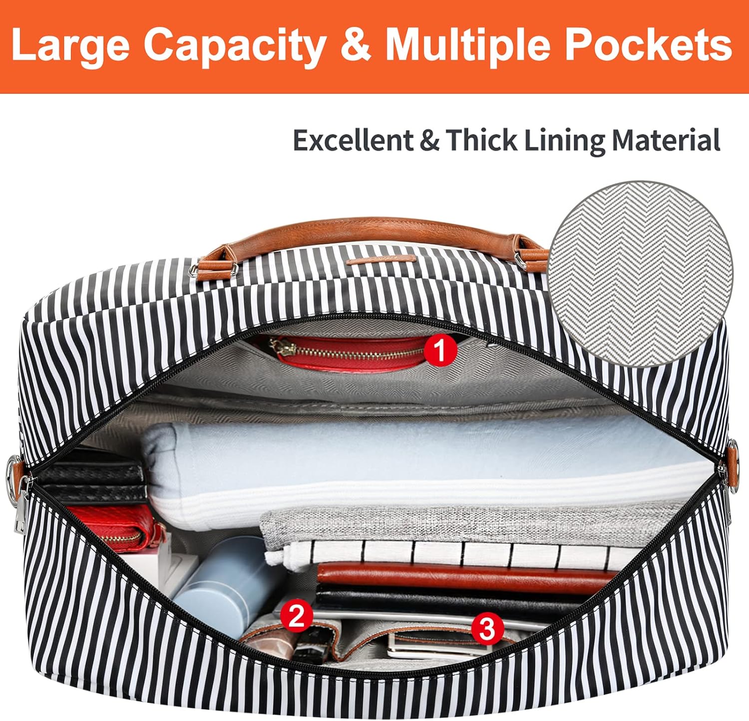 IBFUN Weekender Bags for Women, 21" Weekender Travel Bag, Travel Duffle Bag with Shoe Compartment Carry on Overnight Duffel Bag for Weekend Travel Business Trip, 3PCS - Image 7