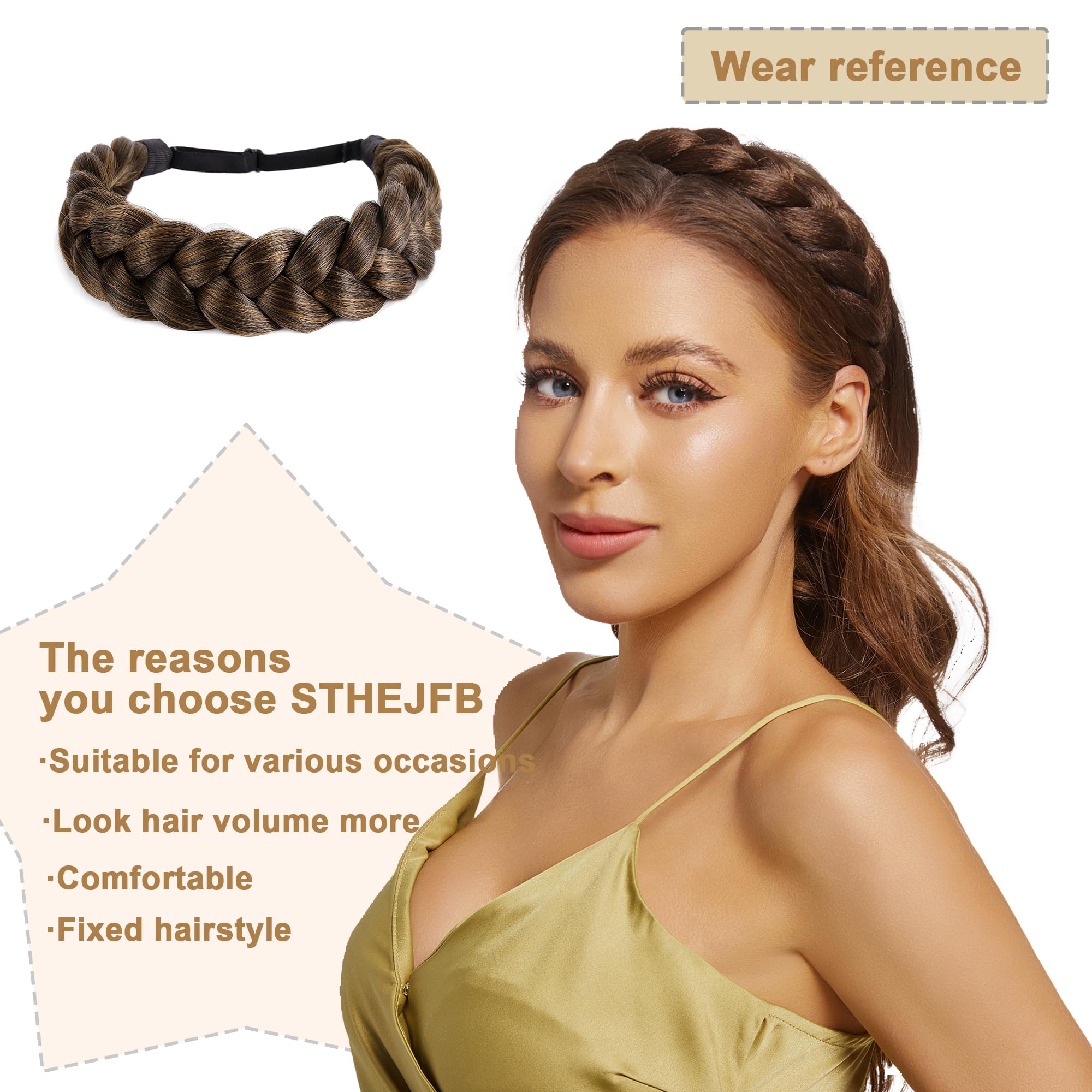 Amazon.com : STHEJFB Bohemian Braided Headband Oversized  display picture 3