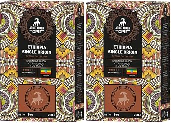 Addis Ababa Coffee - Ethiopia Single Origin Coffee 2x250 Gr. Moka Pot