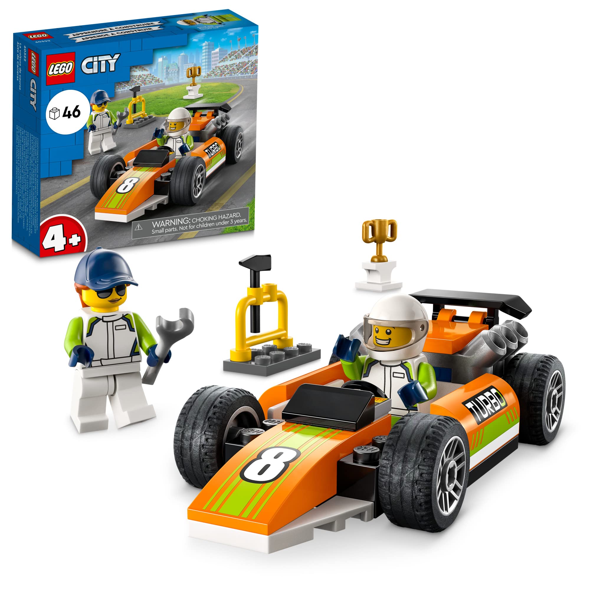 LEGOCity Race Car 60322 Building Kit; Fun Toy Designed for Kids Aged 4 and up (46 Pieces)