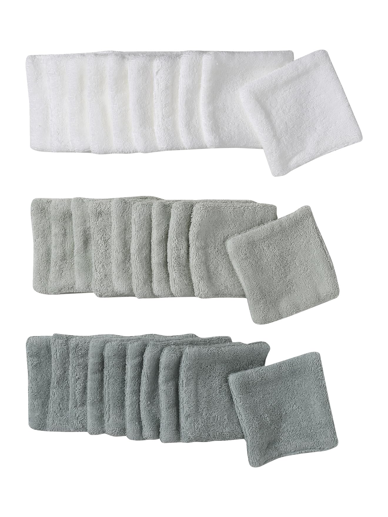 VERTBAUDET Lot de 30 lingettes lavables + pochon lot vert TU