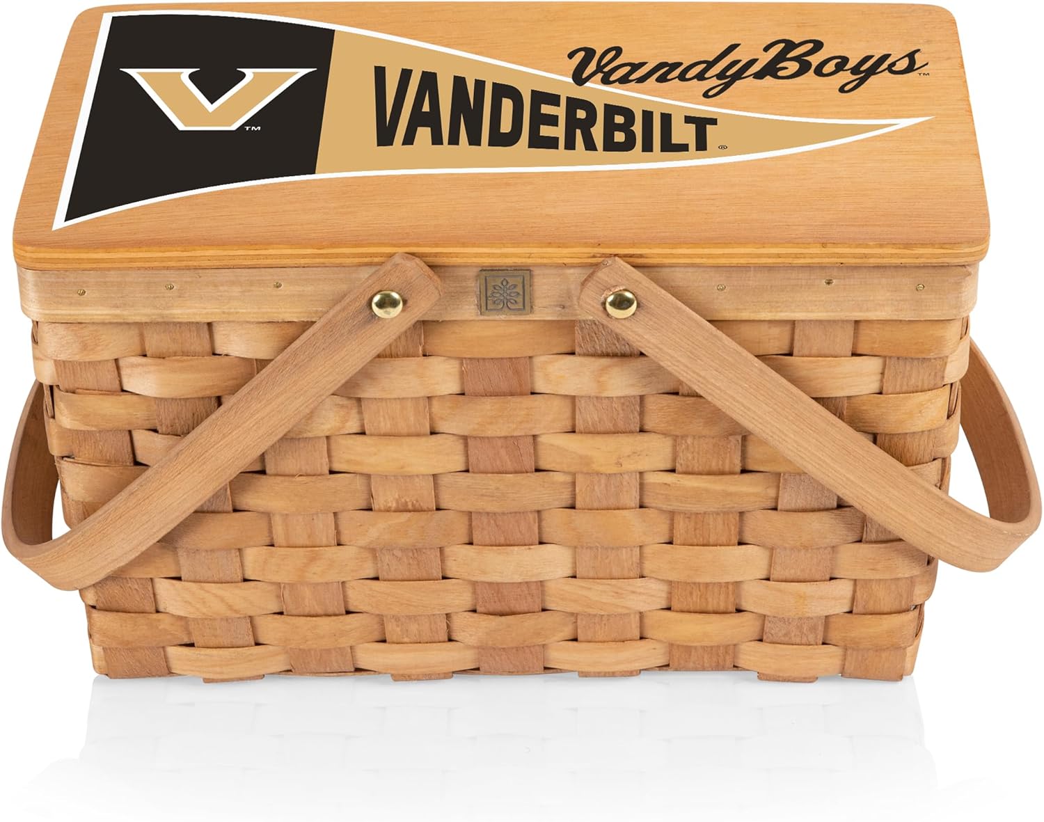 PICNIC TIME NCAA Vanderbilt Commodores Poppy Personal Picnic Basket, Insulated Lunch Bag, Retro Lunch Box, (Beige)