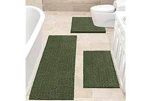 Upgrade Extra Large Olive Green Bathroom Rug Set