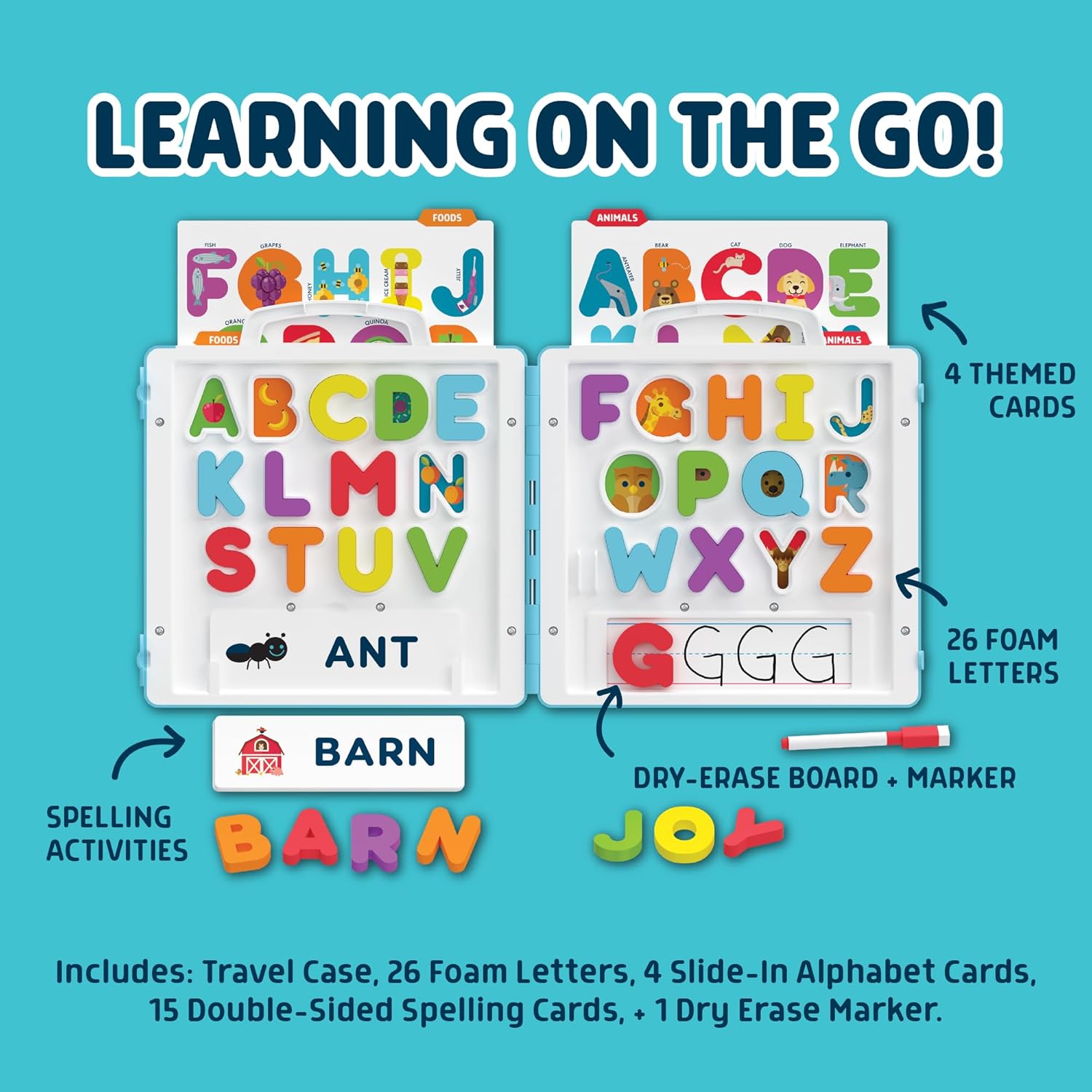 Chuckle & Roar - All About A-B-C's Travel Case - On The Go Learning - Great for Preschoolers - Ages 3 and Up