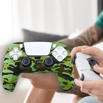 Kontorland PS5 Gamepad Uyumlu Silikon Kılıf - Color Chaos (Green Camo)