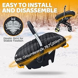 Orzbow Winter Carseat Cover for Baby, Baby Car Seat Cover for Boys & Girls, Warm Infant Car Seat Covers with Plush Lining for Cold Weather, Waterproof, Universal Fit, Newborn Essentials, Black