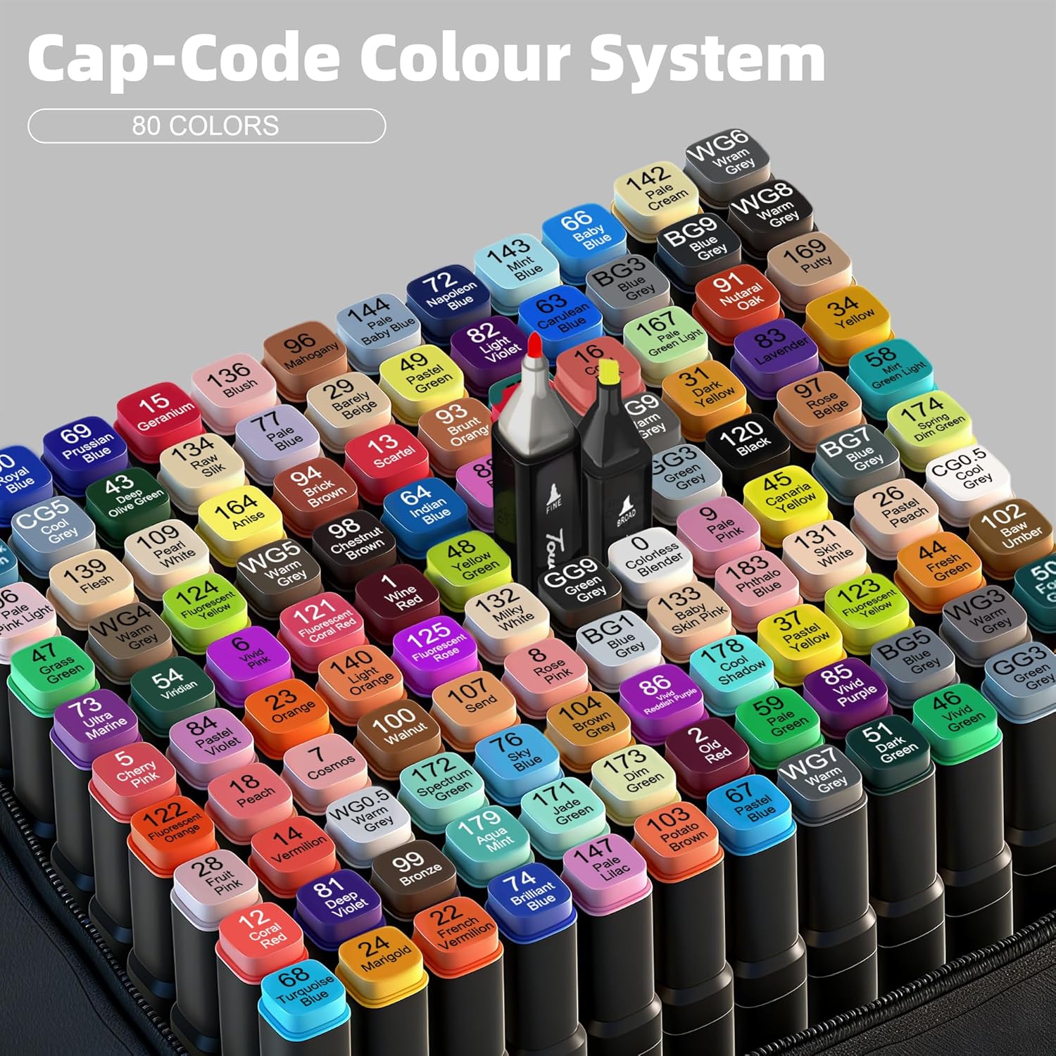 Alcohol Markers,80 Colors Dual Tip Art Marker,Drawing Sketching Coloring Artist Pens and Underlining,Art Markers for Adults Drawing Marker Coloring Painting Perfect with Broad and Fine Tips for Adult - Image 3