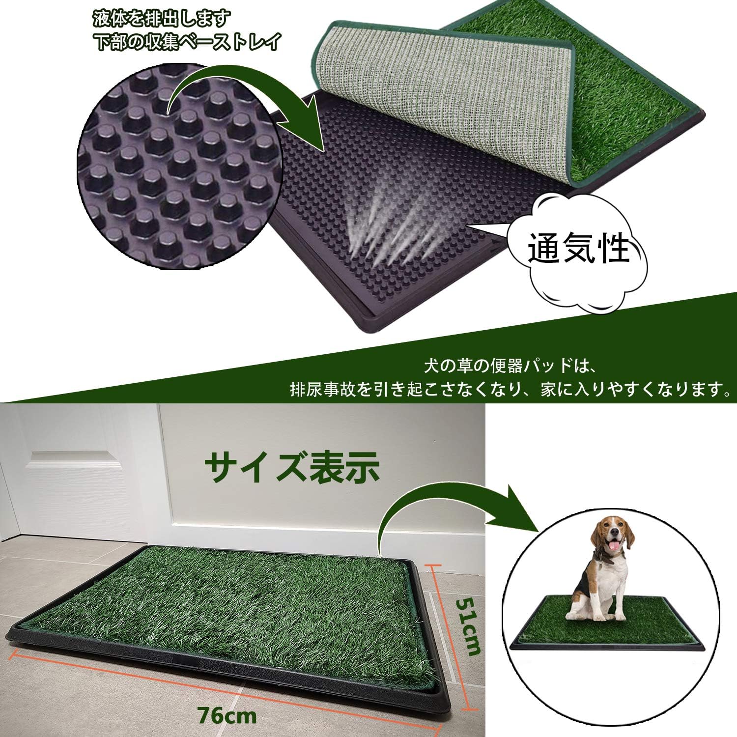 Amazon Loobani お掃除簡単ステップトレー ペットトイレ ペットマット ペット用おしっこマット 人工芝 トイレマット 人工芝ロール 滑り止めマット 掃除が簡単 速乾 消臭 滑り止め 介護 小型 中型 犬 猫 犬用 丸ごと洗える 繰り返し利用可能 エコ 制菌 屋内 屋外用