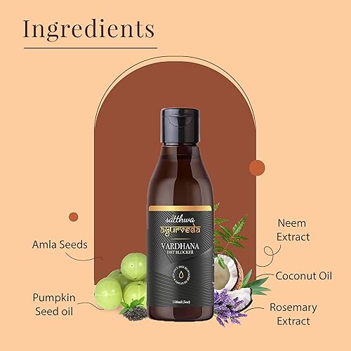 Miniatura 3 de Satthwa Vardhana Aceite para el cabello  Con aceite de semilla de calabaza y palma enana americana como bloqueadores naturales de DHT  Ayuda a