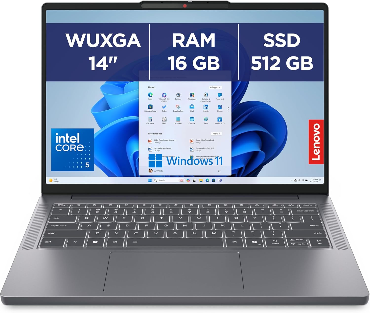 Lenovo 14IRH10R de face