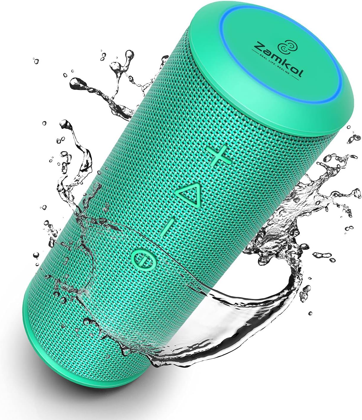 ZAMKOL Bluetooth Speaker, 24W Portable Wireless Speakers with Deep Bass and Loud Stereo Sound, 15H Playtime, IPX6 Waterproof, Built-in Mic, Portable Bluetooth Speakers for Home Outdoor (Green)