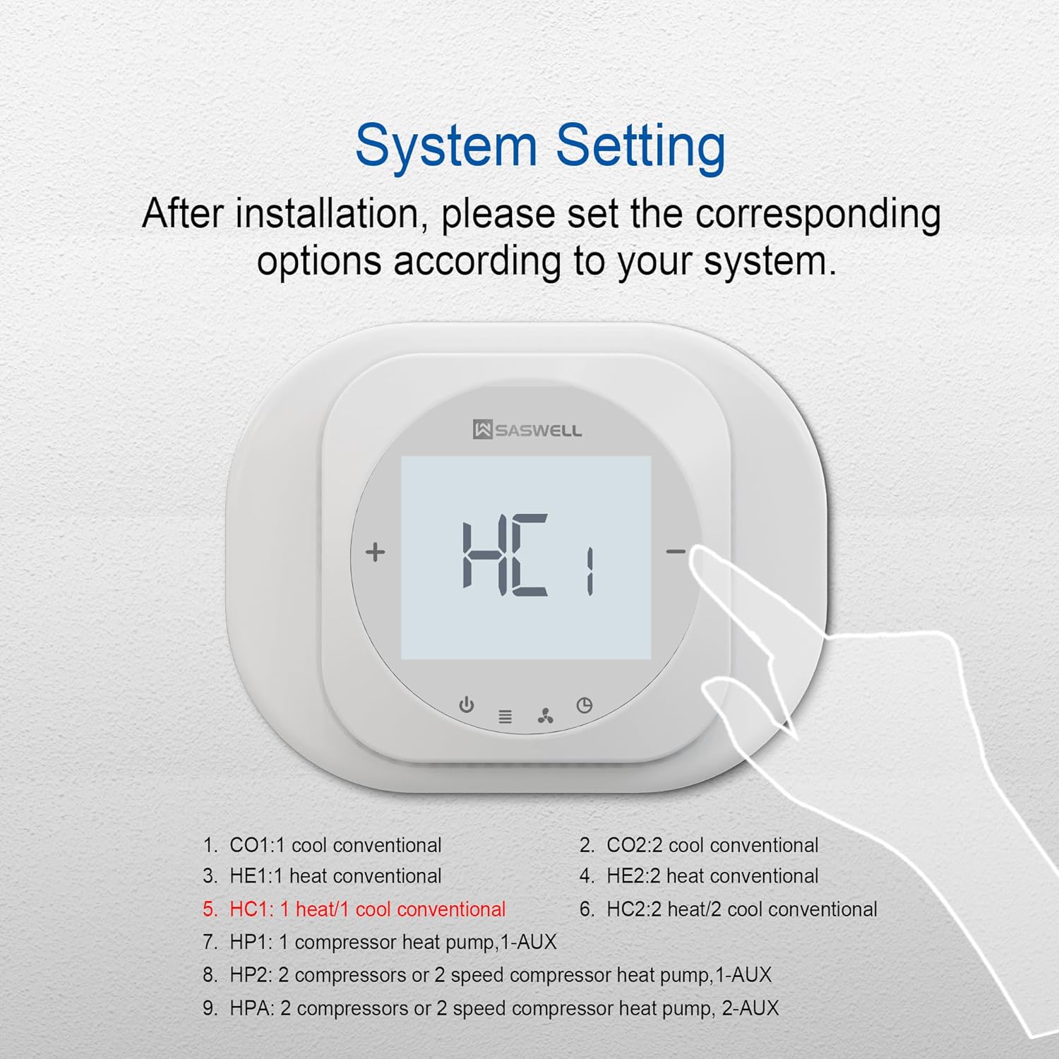 Smart WiFi Thermostat for Home, Programmable Thermostat with C-Wire Adapter, 3H/2C for Heat Pump & Conventional Systems, Tuya App Control, Compatible with Alexa & Google Assistant, White