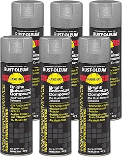 Rust-Oleum V2117838 High Performance V2100 System Galvanizing Compound Spray, 20-Ounce, Bright, 6-Pack