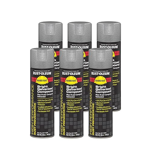 Rust-Oleum V2117838 Sistema V2100 de alto rendimiento en aerosol compuesto de galvanización, 20 onzas, brillante, paquete de 6