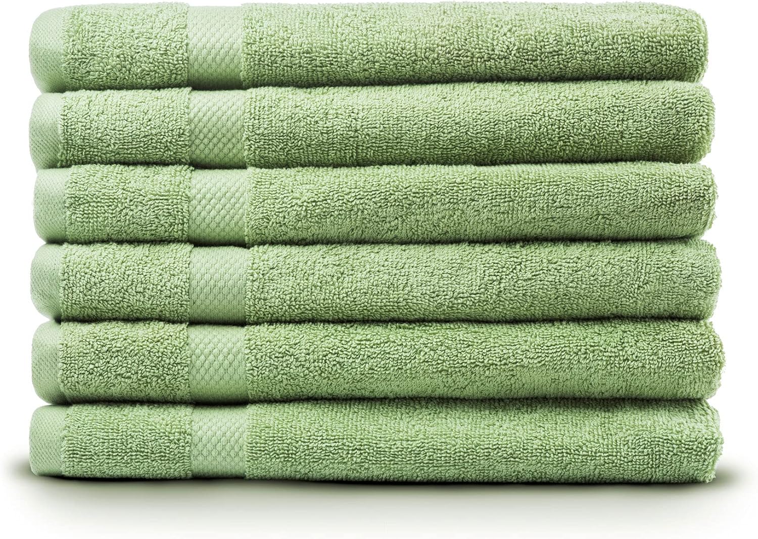 Villa Celestia 700 GSM Green Hand Towels for Bathroom 6 Pack - 100% Cotton Hand Towels Soft Absorbent & Fast Drying Bathroom Hand Towels-Elegant Salon Spa Hotel Bath Hand Towel Set of 6 (16''x 28'')