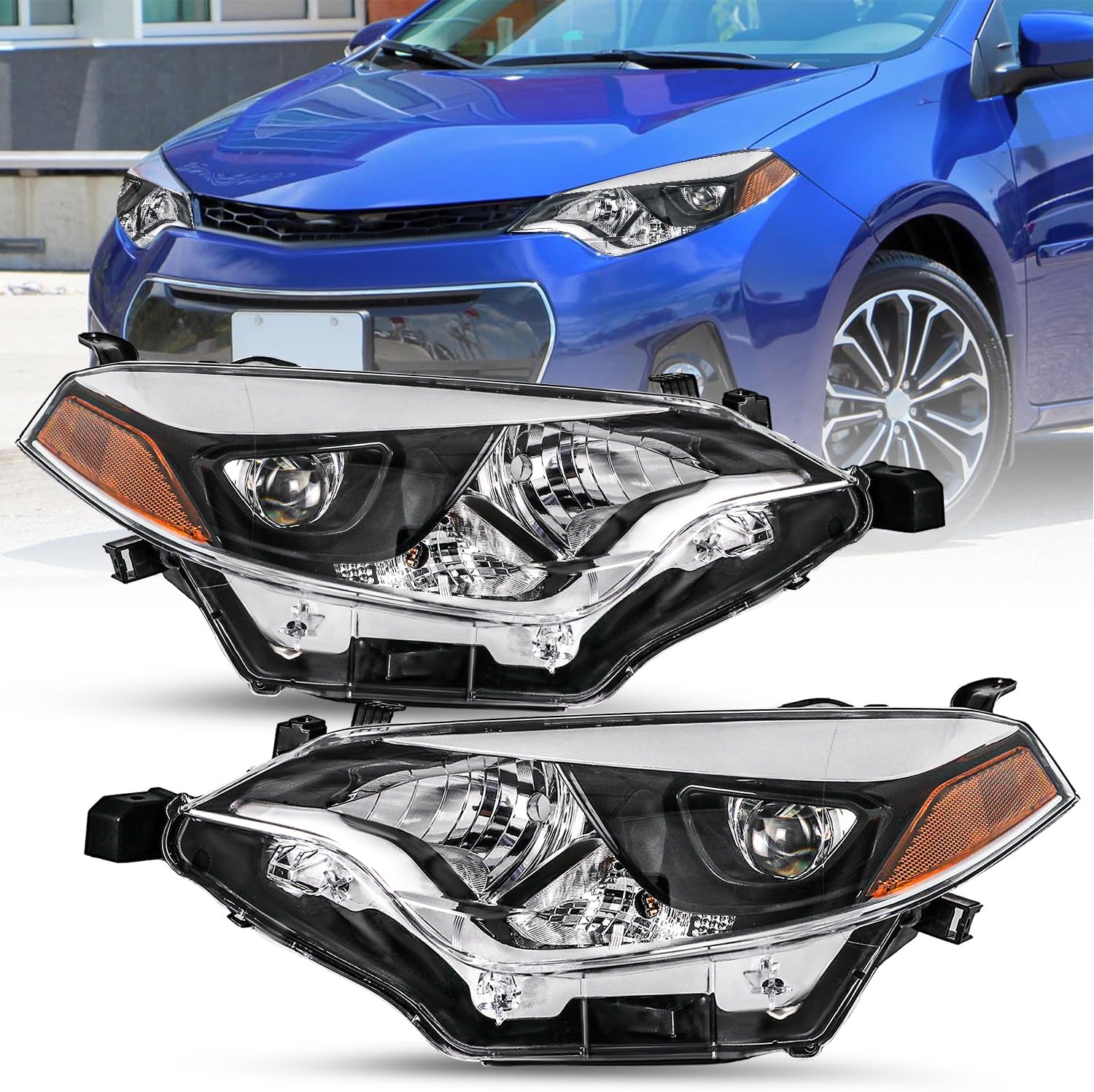Amazon.com: Silscvtt Headlight Front Head Lamp Replacement for Toyota ...